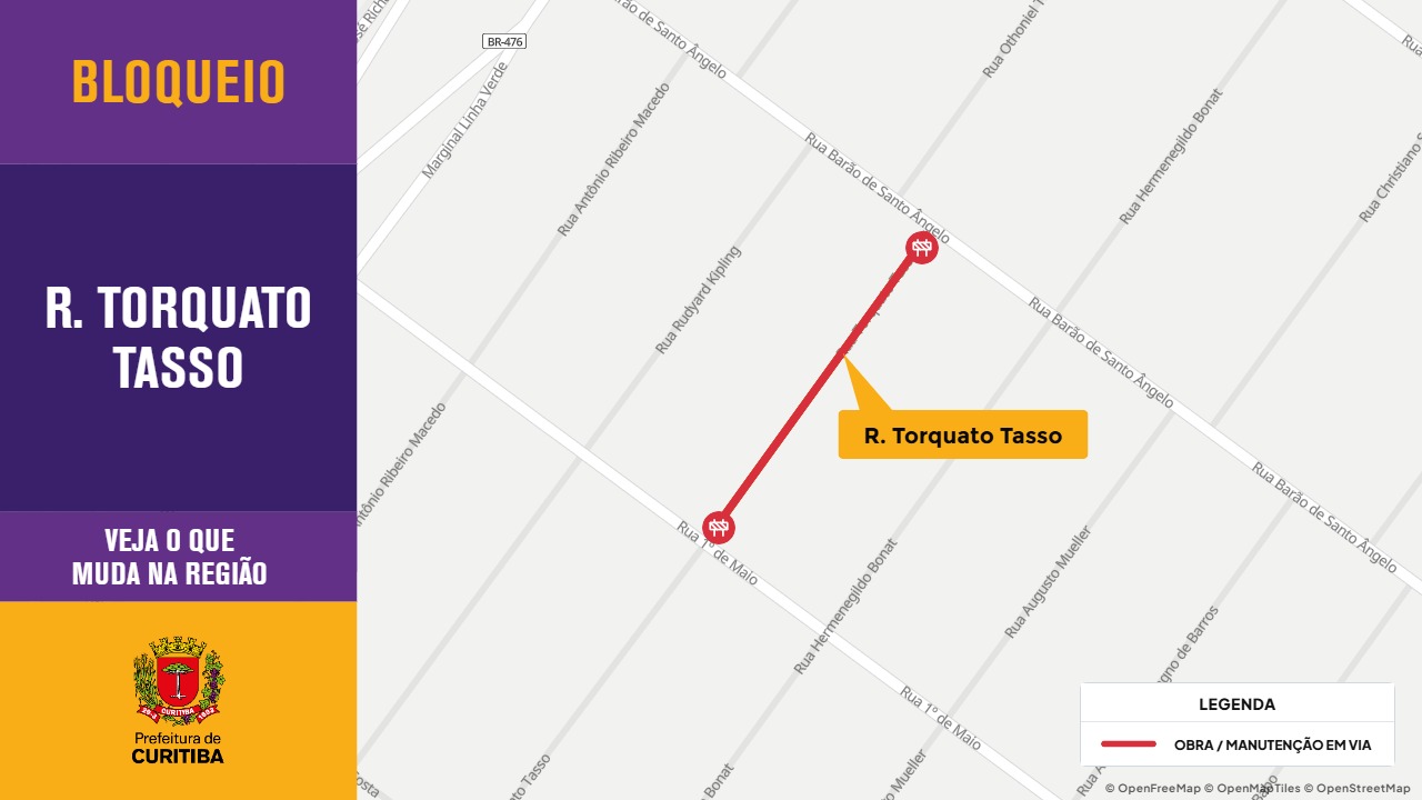 Rua do bairro Xaxim em Curitiba será bloqueada para obras