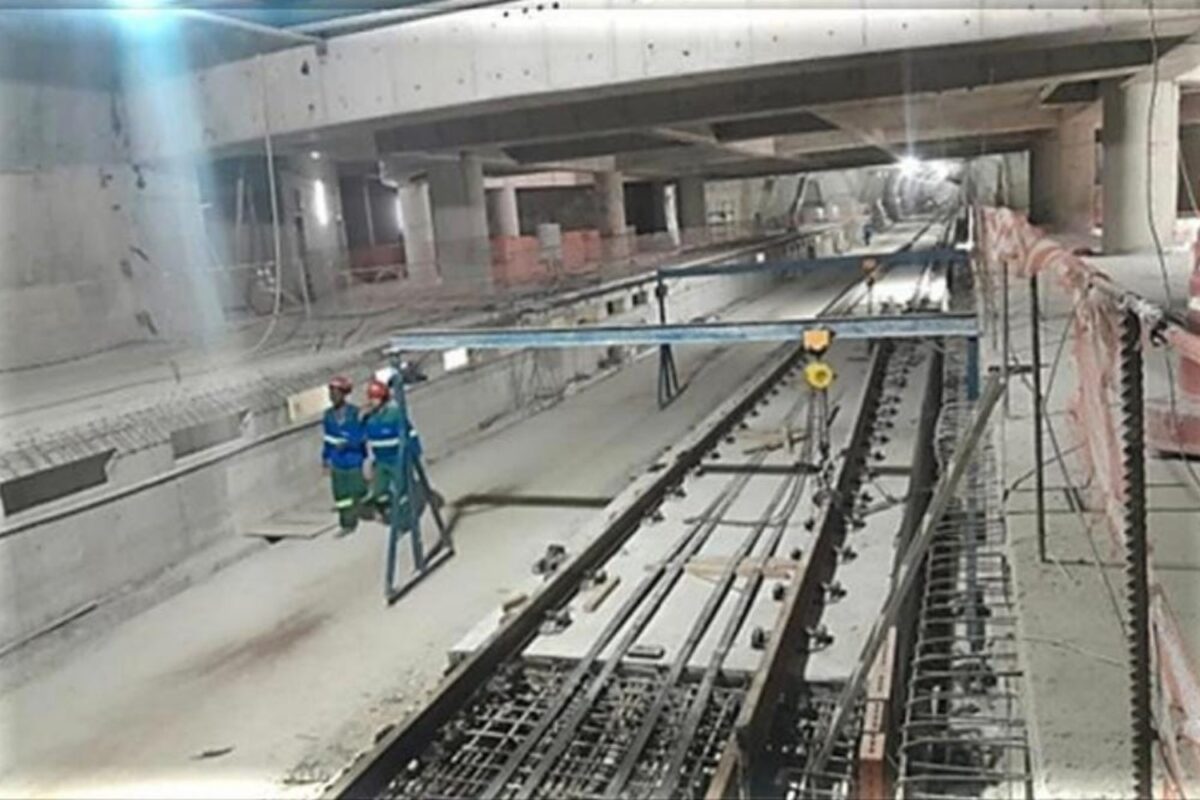 Estação Orfanato da Linha 2-Verde já conta com trilhos instalados
