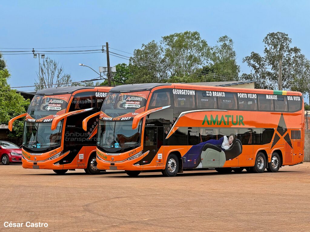 Marcopolo entrega dois Paradiso G8 1800 DD à AMATUR com chassis Volvo B460R Euro 6