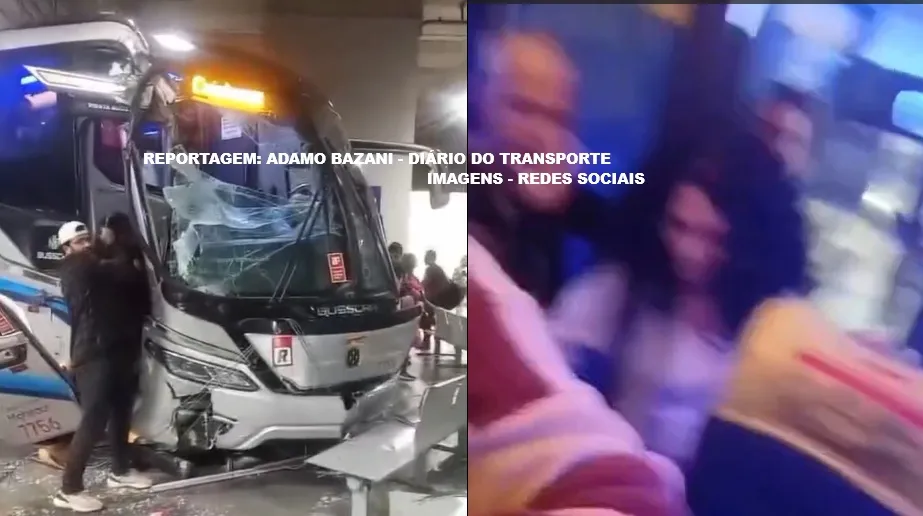 VÍDEO: Ônibus da Piracicabana perde o controle e avança sobre plataforma na Rodoviária de Campinas