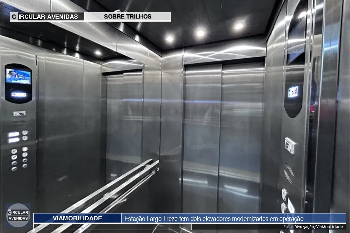 Estação Largo Treze moderniza elevadores para ampliar acessibilidade na Linha 5-Lilás