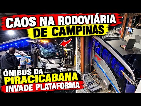 Caos na rodoviária de campinas: ônibus da piracicabana invade área de embarque
