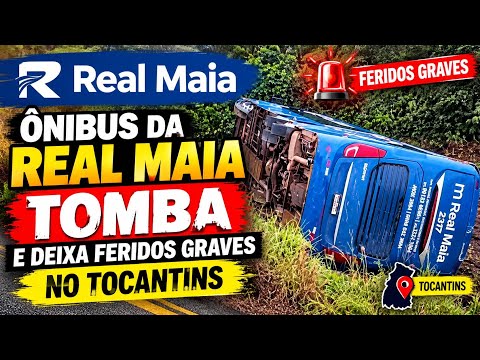 Ônibus da real maia tomba na BR-153 e deixa vários feridos um em estado grave