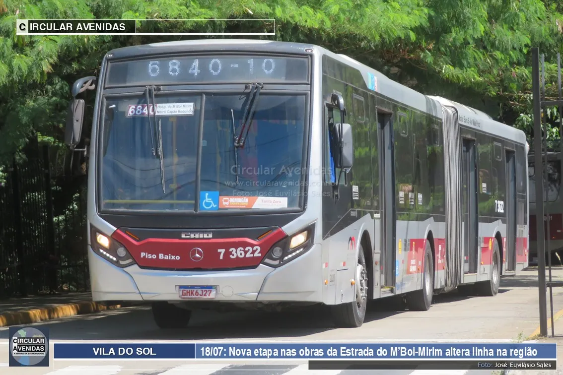 Vila do Sol | Nova fase de obras na M’Boi-Mirim altera operação dos ônibus