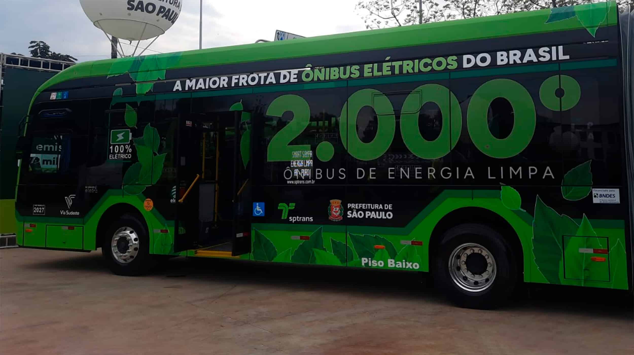 São Paulo recebe mais 250 ônibus elétricos financiados pelo BNDES