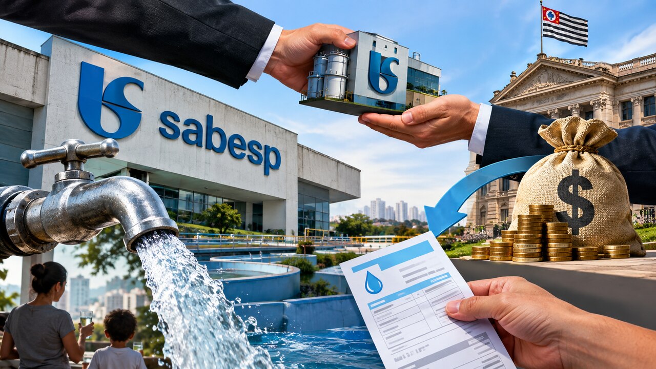 Privatiza, mas não esquece o caixa público: a curiosa matemática da tarifa da Sabesp