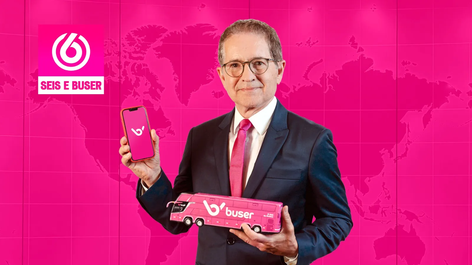 Carlos Tramontina transforma meme “6 e ônibus” em “Seis e Buser” em nova campanha da Buser